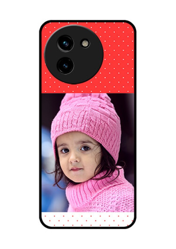 Vivo T3X 5G Custom Glass Phone CaseRed Pattern Design