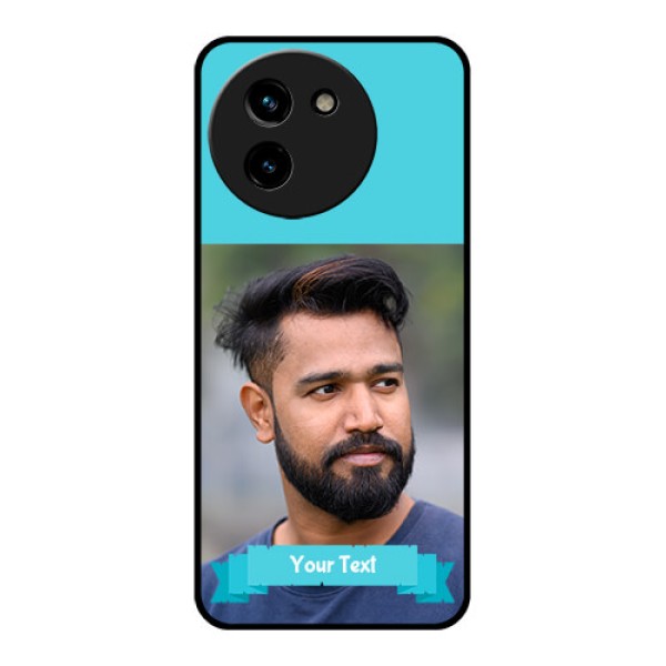 Vivo T3X 5G Custom Glass Phone CaseBlue Color Design Vivo T3X 5G Custom Glass Phone CaseBlue Color Design