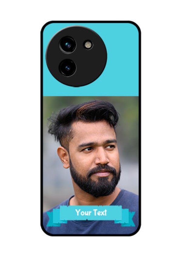 Vivo T3X 5G Custom Glass Phone CaseBlue Color Design