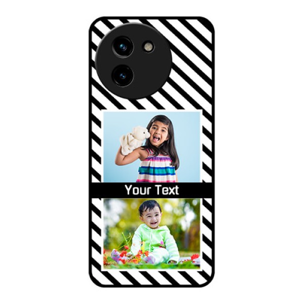 Vivo T3X 5G Custom Glass Phone CaseBlack And White Stripes Design Vivo T3X 5G Custom Glass Phone CaseBlack And White Stripes Design