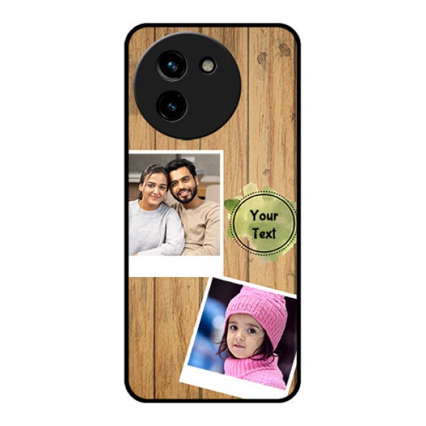 Vivo T3X 5G Custom Glass Phone CaseWooden Texture Design