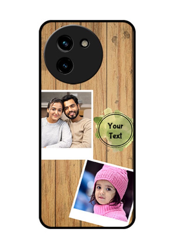 Vivo T3X 5G Custom Glass Phone CaseWooden Texture Design