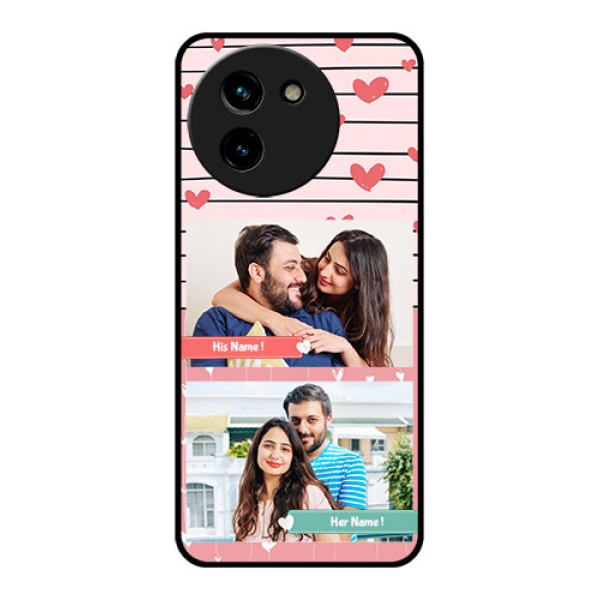 Vivo T3X 5G Custom Glass Phone CasePhoto With Heart Design
