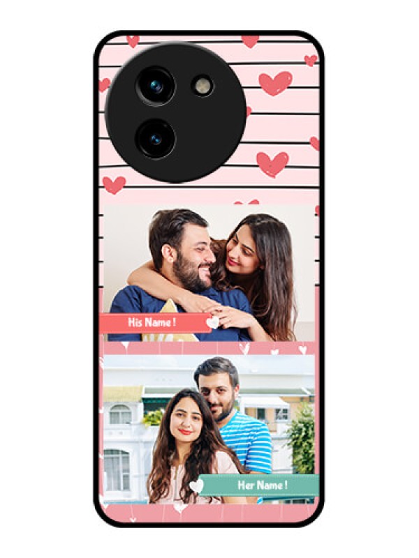 Custom Vivo T3X 5G Custom Glass Phone CasePhoto With Heart Design