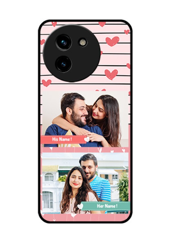 Vivo T3X 5G Custom Glass Phone CasePhoto With Heart Design