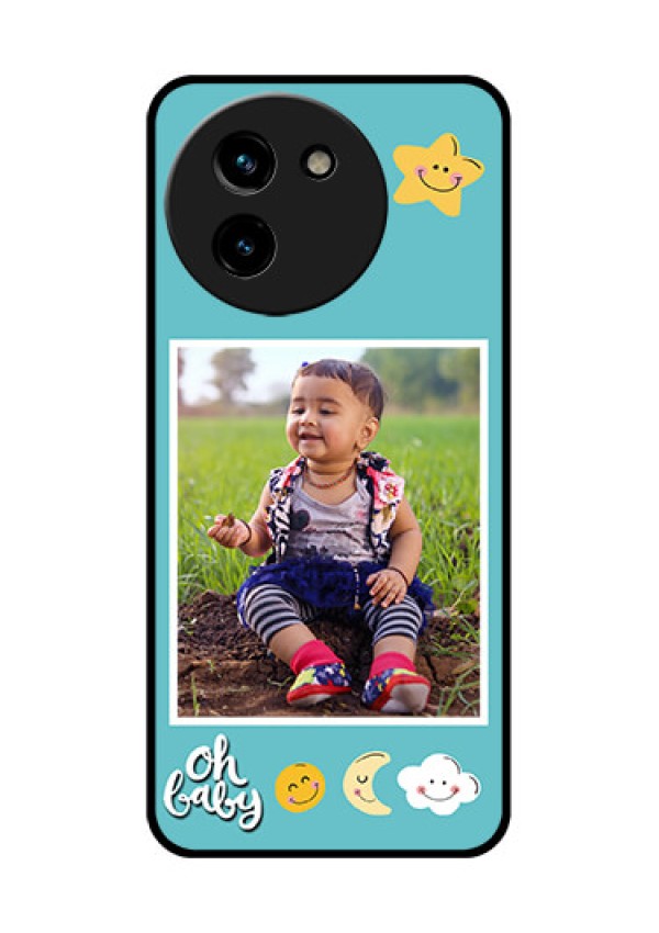 Vivo T3X 5G Custom Glass Phone CaseSmiley Kids Stars Design