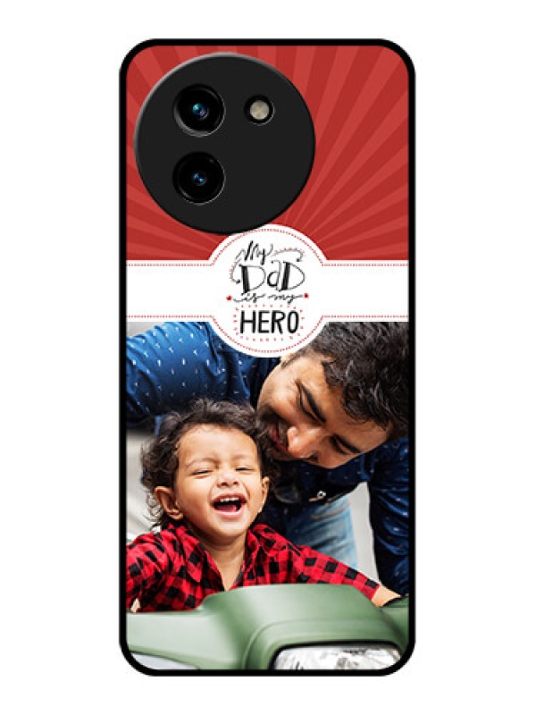 Custom Vivo T3X 5G Custom Glass Phone CaseMy Dad Hero Design
