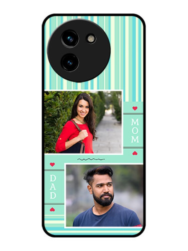 Custom Vivo T3X 5G Custom Glass Phone CaseMom and Dad Pic Design