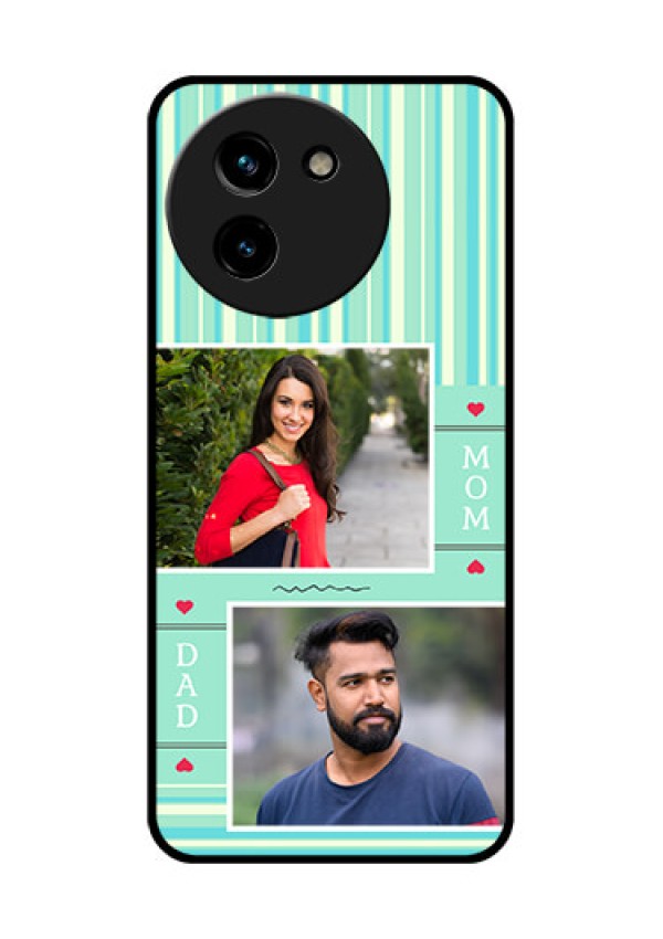 Vivo T3X 5G Custom Glass Phone CaseMom and Dad Pic Design