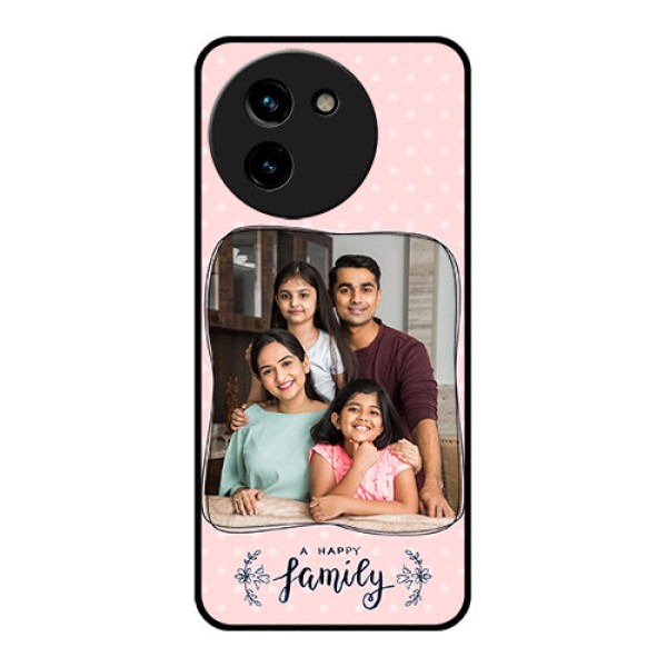 Vivo T3X 5G Custom Glass Phone CaseFamily With Dots Design