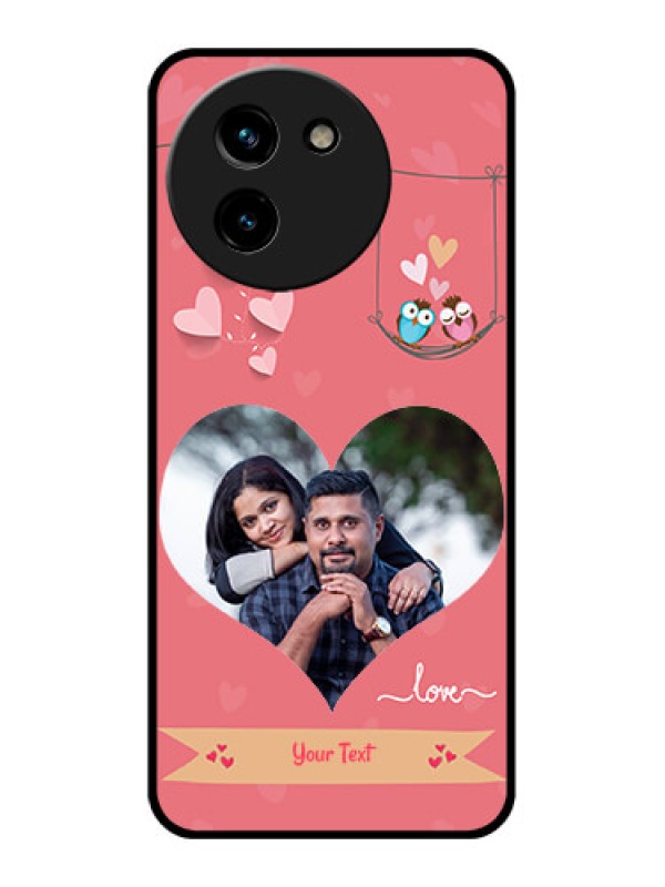 Custom Vivo T3X 5G Custom Glass Phone CasePeach Color Love Design