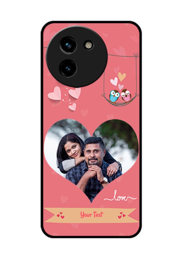 Vivo T3X 5G Custom Glass Phone CasePeach Color Love Design