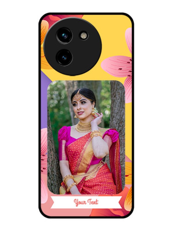 Custom Vivo T3X 5G Custom Glass Phone Case3 Image With Vintage Floral Design