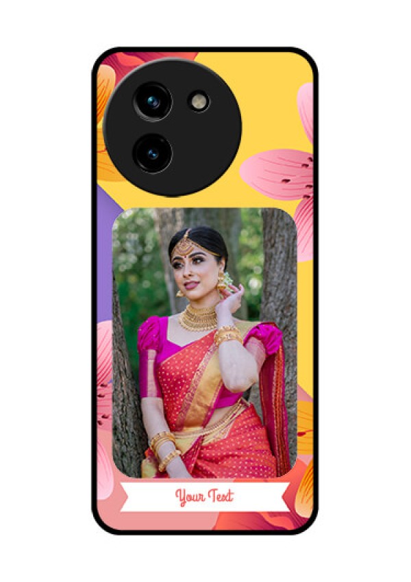 Vivo T3X 5G Custom Glass Phone Case3 Image With Vintage Floral Design