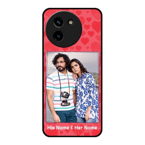 Vivo T3X 5G Custom Glass Phone CaseWith Red Heart Symbols Design Vivo T3X 5G Custom Glass Phone CaseWith Red Heart Symbols Design