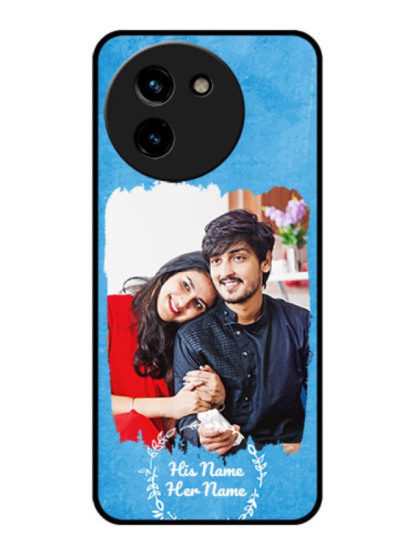 Custom Vivo T3X 5G Custom Glass Phone Case - Blue Color Vintage Design