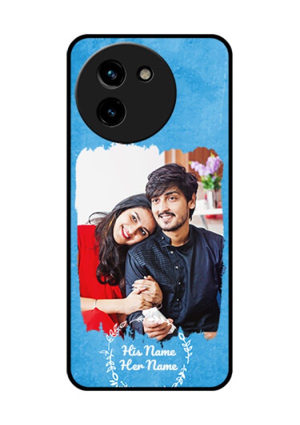 Vivo T3X 5G Custom Glass Phone Case - Blue Color Vintage Design