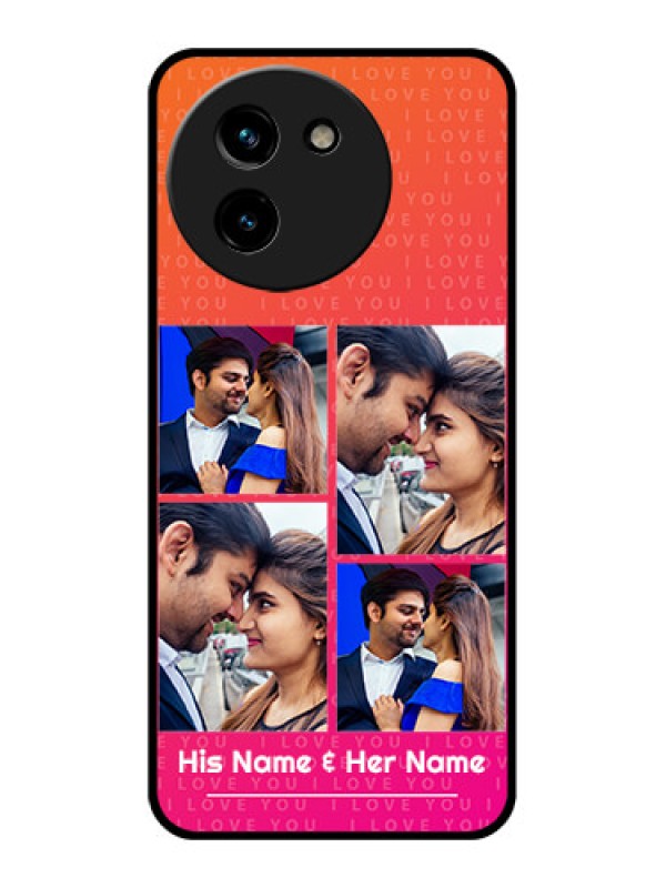 Custom Vivo T3X 5G Custom Glass Phone CaseI Love You Pink Design