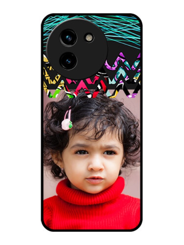 Custom Vivo T3X 5G Custom Glass Phone CaseNeon Abstract Design