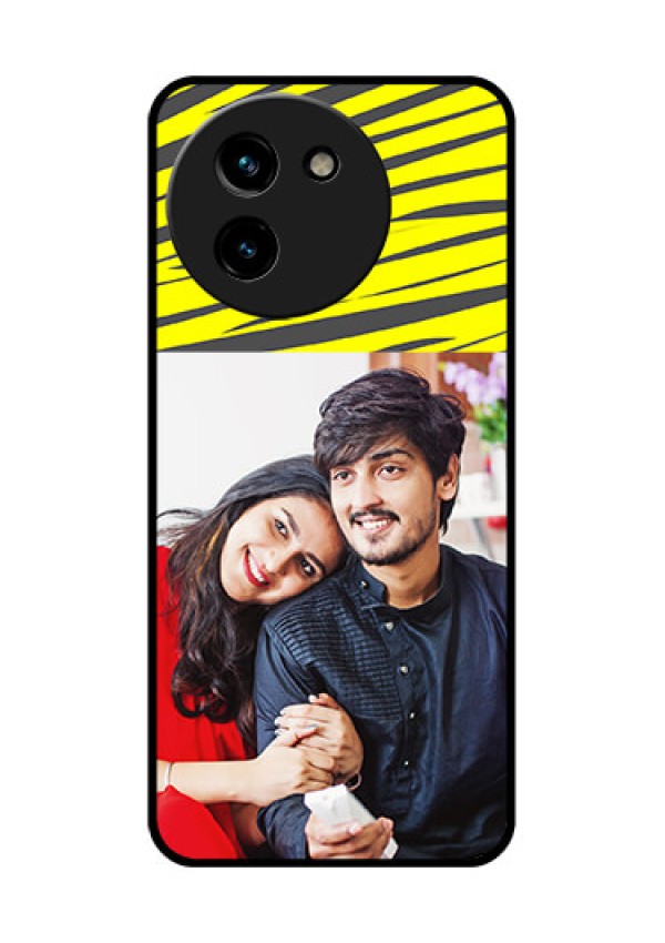 Vivo T3X 5G Custom Glass Phone CaseYellow Abstract Design