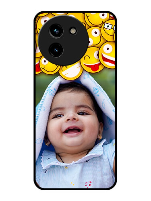 Custom Vivo T3X 5G Custom Glass Phone CaseWith Smiley Emoji Design