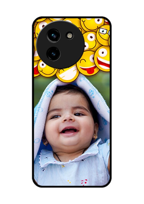 Vivo T3X 5G Custom Glass Phone CaseWith Smiley Emoji Design