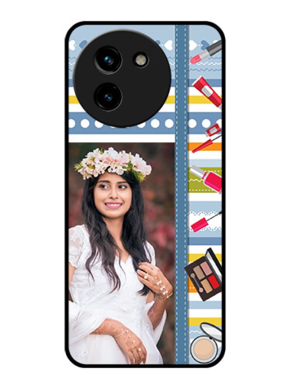 Custom Vivo T3X 5G Custom Glass Phone CaseMakeup Icons Design