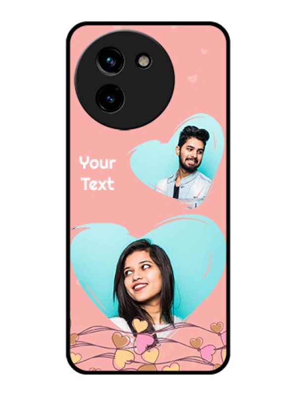 Custom Vivo T3X 5G Custom Glass Phone CaseLove Doodle Design