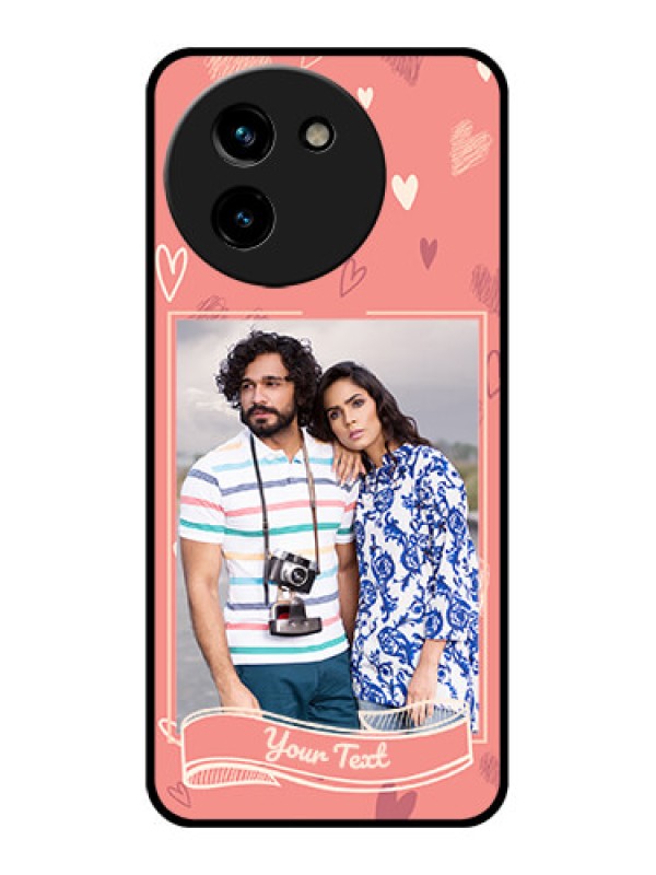 Custom Vivo T3X 5G Custom Glass Phone CaseLove Doodle Art Design