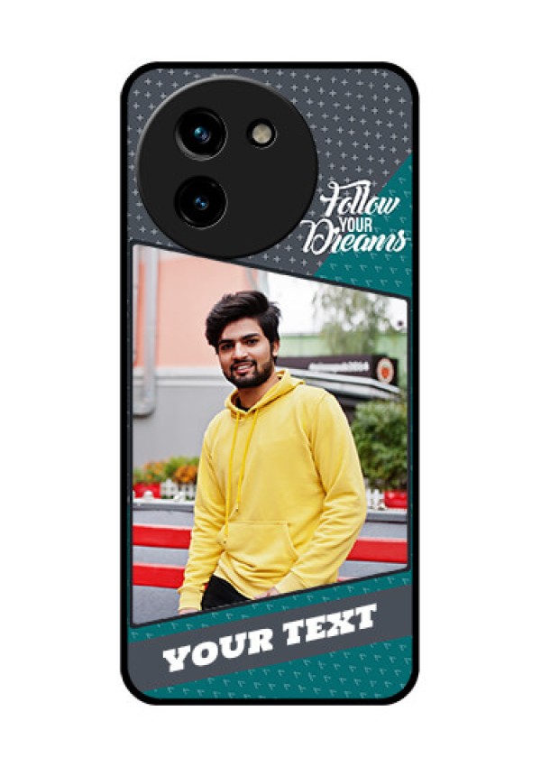 Vivo T3X 5G Custom Glass Phone CaseBackground Pattern Design With Quote