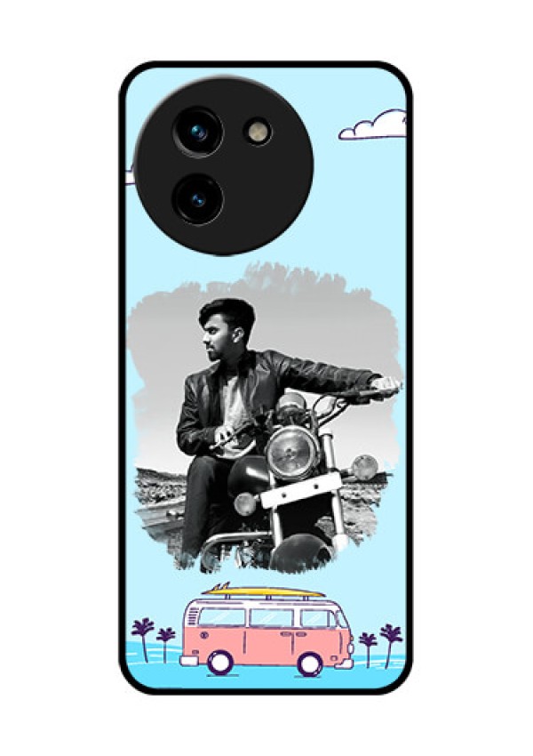 Vivo T3X 5G Custom Glass Phone CaseTravel and Adventure Design