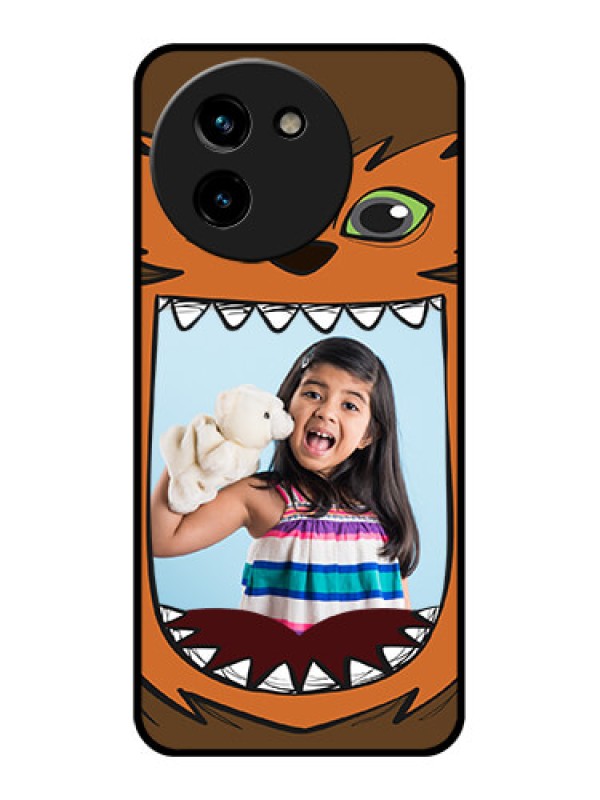 Custom Vivo T3X 5G Custom Glass Phone CaseOwl Monster Back Case Design