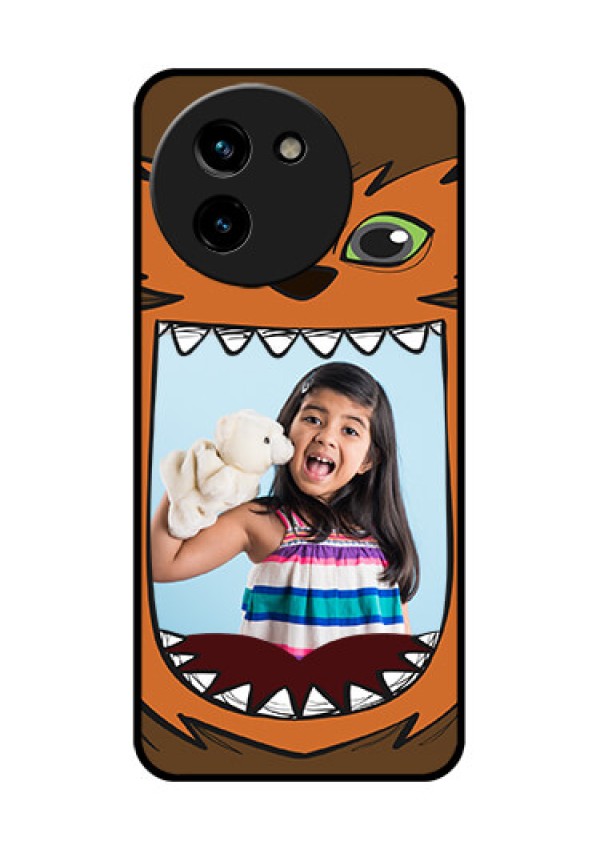 Vivo T3X 5G Custom Glass Phone CaseOwl Monster Back Case Design