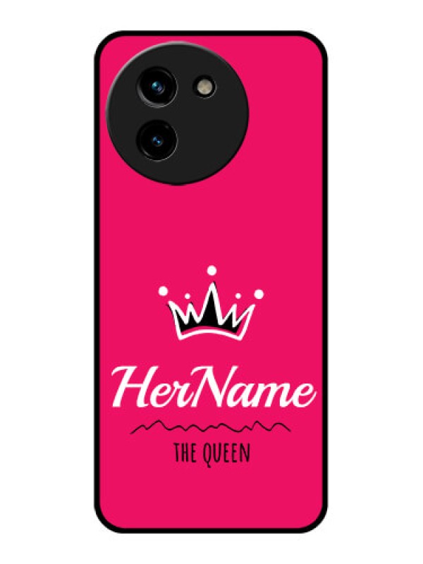 Custom Vivo T3X 5G Custom Glass Phone CaseQueen With Name Design