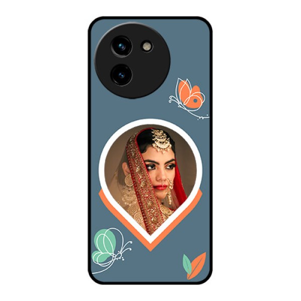 Vivo T3X 5G Custom Glass Phone CaseDroplet Butterflies Design
