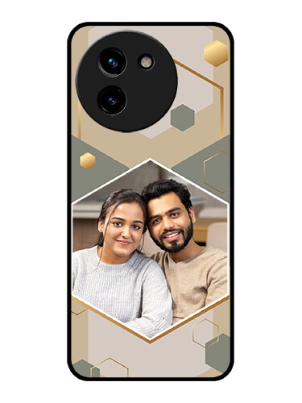 Custom Vivo T3X 5G Custom Glass Phone CaseStylish Hexagon Pattern Design