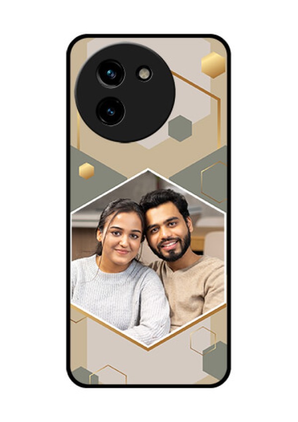 Vivo T3X 5G Custom Glass Phone CaseStylish Hexagon Pattern Design