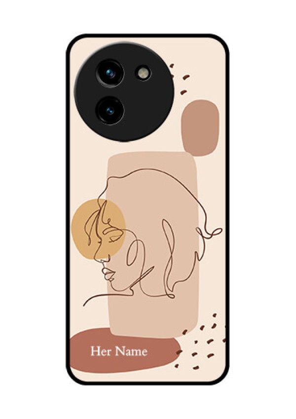 Vivo T3X 5G Custom Glass Phone CaseCalm Woman Line Art Design
