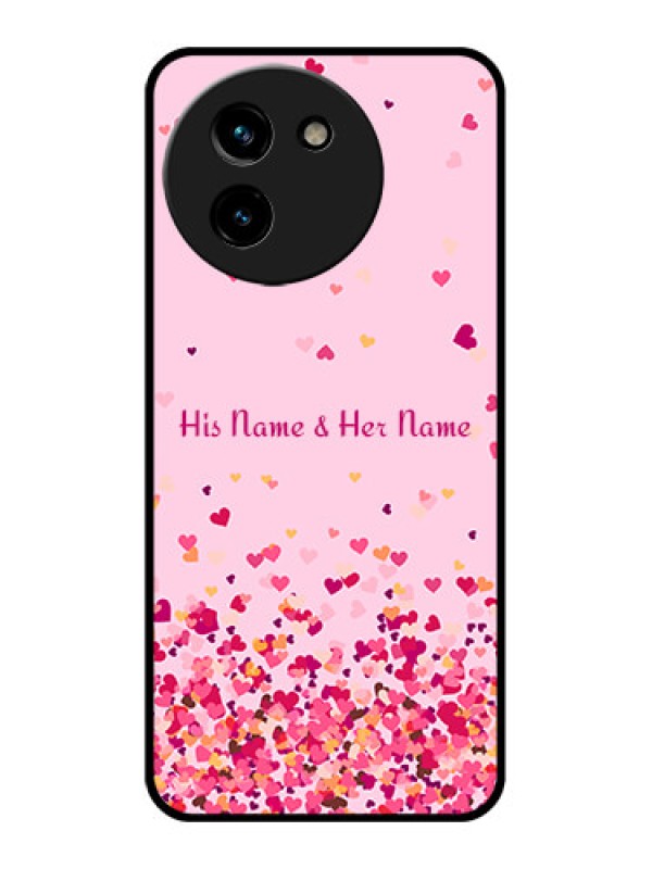 Custom Vivo T3X 5G Custom Glass Phone CaseFloating Hearts Design