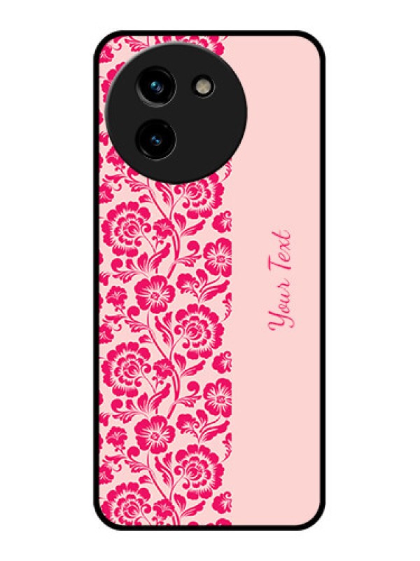 Custom Vivo T3X 5G Custom Glass Phone CaseAttractive Floral Pattern Design