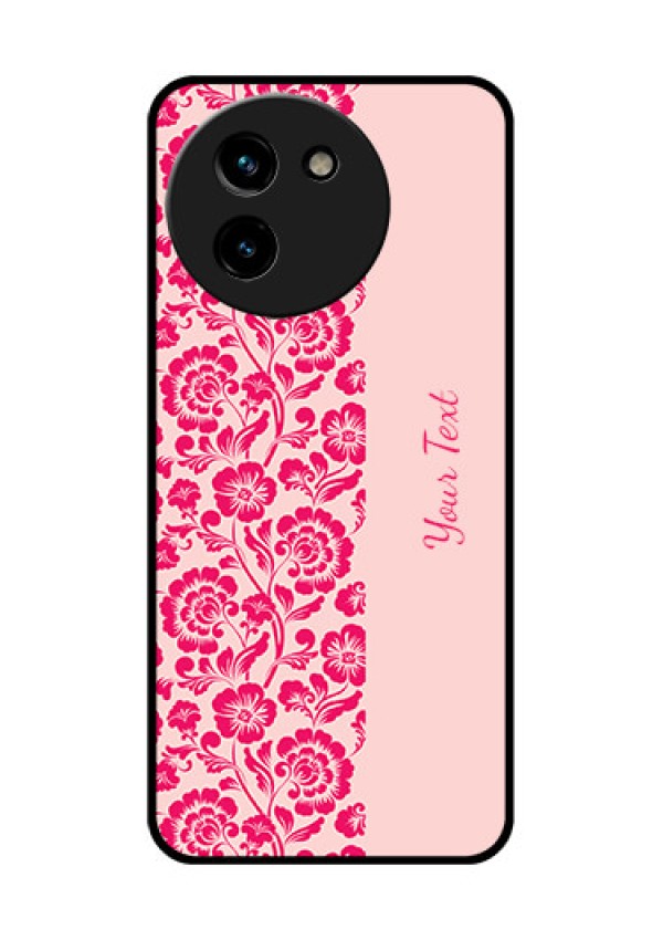 Vivo T3X 5G Custom Glass Phone CaseAttractive Floral Pattern Design