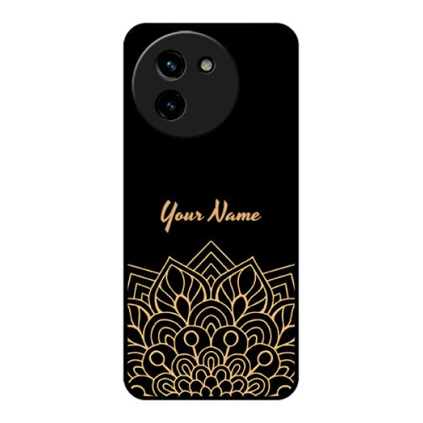 Vivo T3X 5G Custom Glass Phone CaseGolden Mandala Design