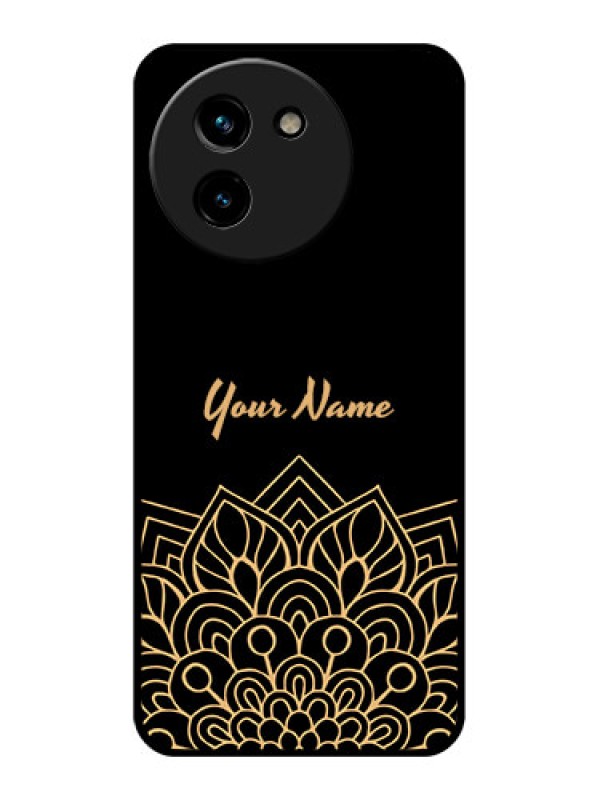 Custom Vivo T3X 5G Custom Glass Phone CaseGolden Mandala Design