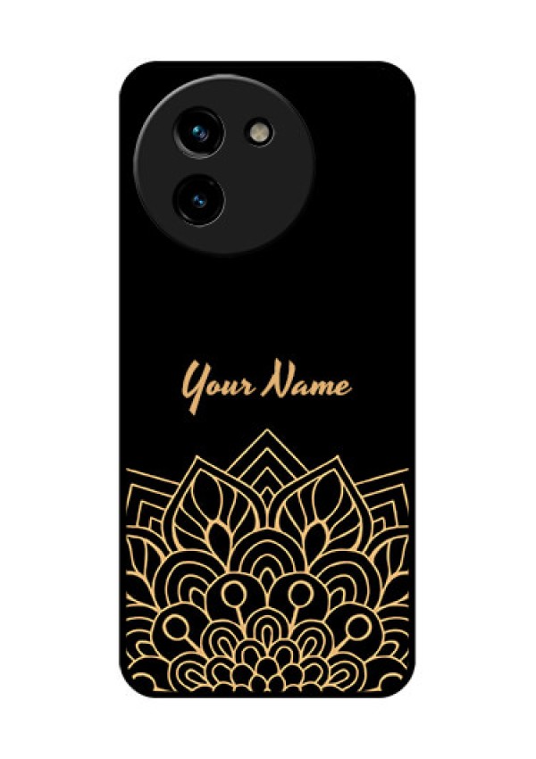 Vivo T3X 5G Custom Glass Phone CaseGolden Mandala Design