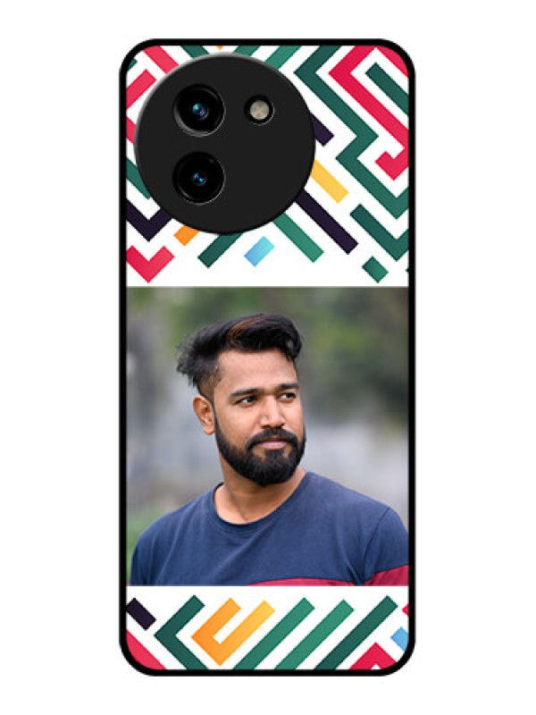 Custom Vivo T3X 5G Custom Glass Phone CaseColorful Maze Pattern Design