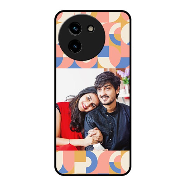 Vivo T3X 5G Custom Glass Phone CaseSemi - Circle Maze Pattern Design