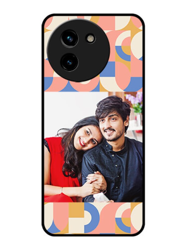 Custom Vivo T3X 5G Custom Glass Phone CaseSemi - Circle Maze Pattern Design