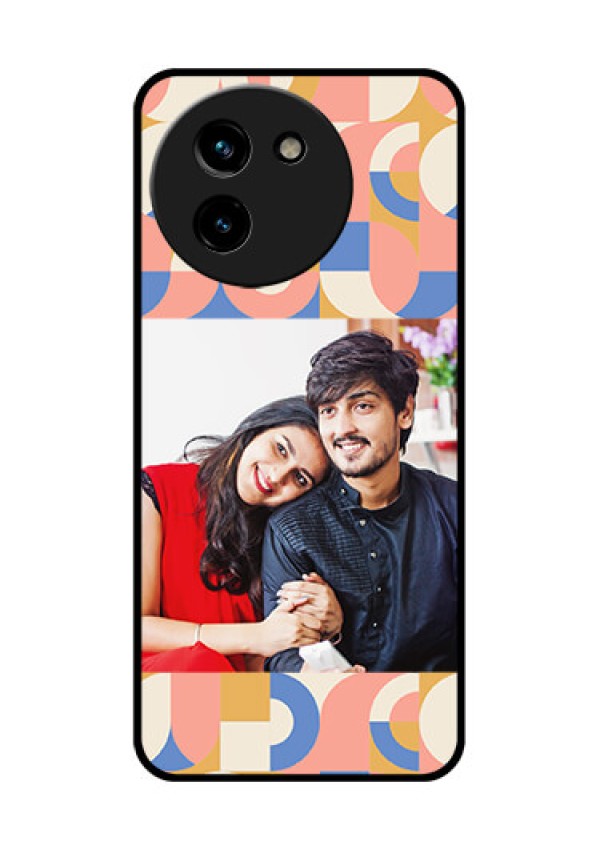Vivo T3X 5G Custom Glass Phone CaseSemi - Circle Maze Pattern Design