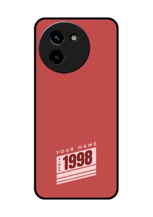 Vivo T3X 5G Custom Glass Phone CaseRed Custom Year Of Birth Design
