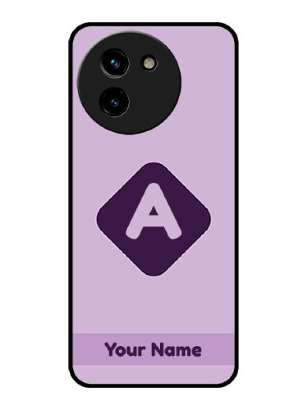 Custom Vivo T3X 5G Custom Glass Phone CaseCustom Letter In Curved Badge Design